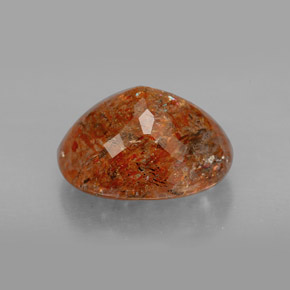 4.86캐럿 천연 오렌지 선스톤, 투명한, 12.1×9.8 mm, 투명/반투명