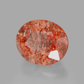 1.70캐럿 천연 오렌지 선스톤, 투명한, 8.6×7.3 mm, 투명/반투명