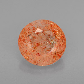 1.96캐럿 천연 오렌지 선스톤, 투명한, 8.57 mm, 투명/반투명