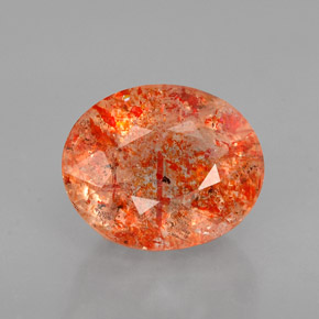1.83캐럿 천연 오렌지 선스톤, 투명한, 8.7×7.1 mm, 투명/반투명