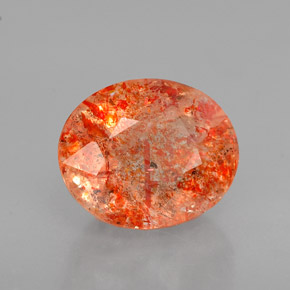 1.83캐럿 천연 오렌지 선스톤, 투명한, 8.7×7.1 mm, 투명/반투명