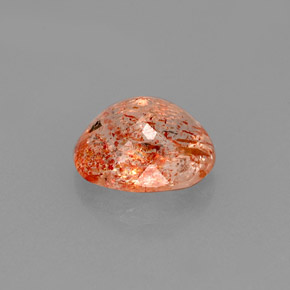 1.58캐럿 천연 오렌지 선스톤, 투명한, 8.1×6.8 mm, 투명/반투명