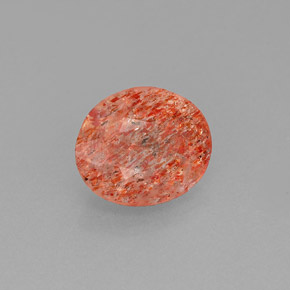 1.46캐럿 천연 오렌지 선스톤, 투명한, 8.1×6.9 mm, 투명/반투명