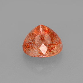 1.94캐럿 천연 오렌지 선스톤, 투명한, 7.9×6.9 mm, 투명/반투명