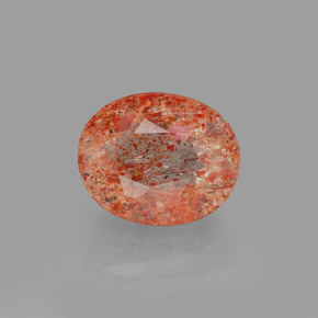 1.88캐럿 천연 오렌지 선스톤, 투명한, 8.2×6.7 mm, 투명/반투명
