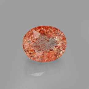 1.88캐럿 천연 오렌지 선스톤, 투명한, 8.2×6.7 mm, 투명/반투명