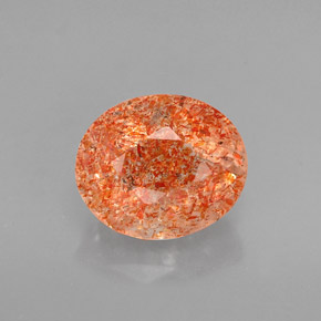 1.58캐럿 천연 오렌지 선스톤, 투명한, 8.3×7 mm, 투명/반투명