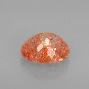 1.58캐럿 천연 오렌지 선스톤, 투명한, 8.3×7 mm, 투명/반투명