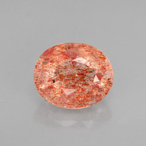 1.65캐럿 천연 오렌지 선스톤, 투명한, 8.5×7.1 mm, 투명/반투명