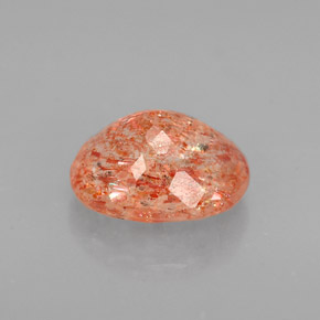 1.65캐럿 천연 오렌지 선스톤, 투명한, 8.5×7.1 mm, 투명/반투명