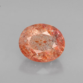 1.62캐럿 천연 오렌지 선스톤, 투명한, 8.5×7.1 mm, 투명/반투명