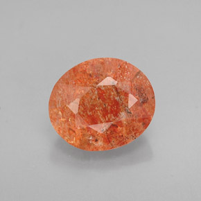 1.14캐럿 천연 오렌지 선스톤, 투명한, 7.5×6.4 mm, 투명/반투명