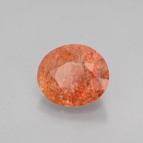 1.14캐럿 천연 오렌지 선스톤, 투명한, 7.5×6.4 mm, 투명/반투명