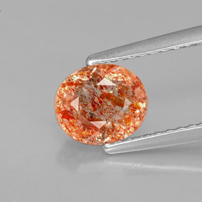1.02캐럿 천연 오렌지 선스톤, 투명한, 6.9×6 mm, 투명/반투명