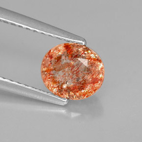 1.02캐럿 천연 오렌지 선스톤, 투명한, 6.9×6 mm, 투명/반투명