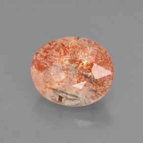 1.41캐럿 천연 오렌지 선스톤, 투명한, 7.9×6.6 mm, 투명/반투명