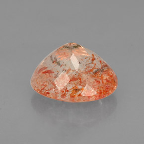 1.41캐럿 천연 오렌지 선스톤, 투명한, 7.9×6.6 mm, 투명/반투명