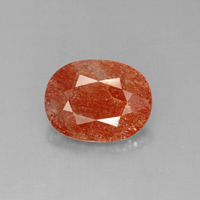 5.96캐럿 천연 오렌지 선스톤, 투명한, 14.5×11.2 mm, 투명/반투명
