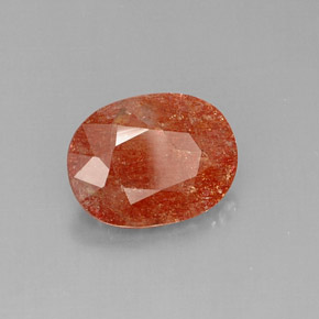5.96캐럿 천연 오렌지 선스톤, 투명한, 14.5×11.2 mm, 투명/반투명