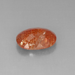 5.96캐럿 천연 오렌지 선스톤, 투명한, 14.5×11.2 mm, 투명/반투명