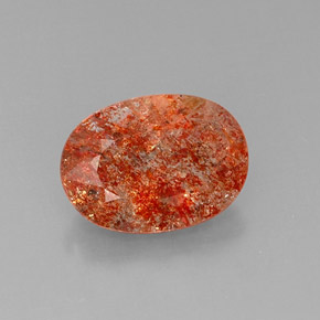 7.67캐럿 천연 오렌지 선스톤, 투명한, 15.9×11.5 mm, 투명/반투명