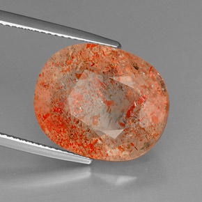 14.03캐럿 천연 오렌지 선스톤, 투명한, 17.8×14.6 mm, 투명/반투명