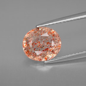 1.77캐럿 천연 오렌지 선스톤, 투명한, 9.2×8.1 mm, 투명/반투명