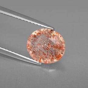 1.77캐럿 천연 오렌지 선스톤, 투명한, 9.2×8.1 mm, 투명/반투명