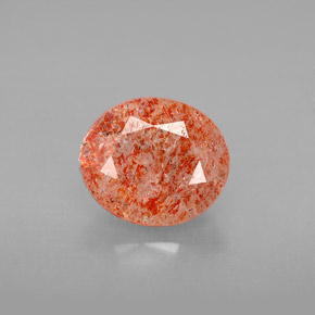 2.29캐럿 천연 오렌지 선스톤, 투명한, 9.5×8.1 mm, 투명/반투명