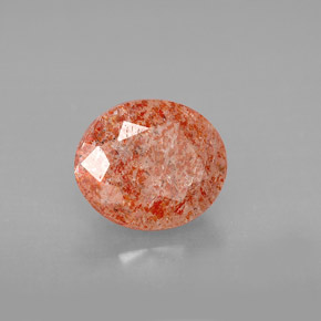 2.29캐럿 천연 오렌지 선스톤, 투명한, 9.5×8.1 mm, 투명/반투명