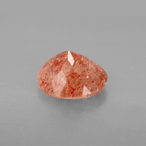2.29캐럿 천연 오렌지 선스톤, 투명한, 9.5×8.1 mm, 투명/반투명