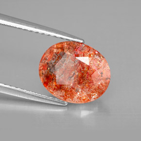2.28캐럿 천연 오렌지 선스톤, 투명한, 10.4×8.5 mm, 투명/반투명