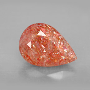 3.50캐럿 천연 오렌지 선스톤, 투명한, 12.9×9.1 mm, 투명/반투명