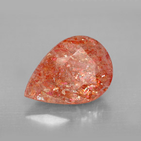 3.50캐럿 천연 오렌지 선스톤, 투명한, 12.9×9.1 mm, 투명/반투명
