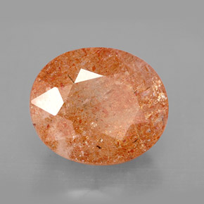 6.77캐럿 천연 오렌지 선스톤, 투명한, 13×10.9 mm, 투명/반투명