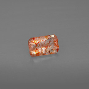 0.64캐럿 천연 오렌지 선스톤, 투명한, 6.8×4.3 mm, 투명/반투명