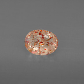 1.05캐럿 천연 오렌지 선스톤, 투명한, 8.2×6.4 mm, 투명/반투명
