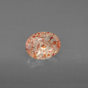 1.05캐럿 천연 오렌지 선스톤, 투명한, 8.2×6.4 mm, 투명/반투명