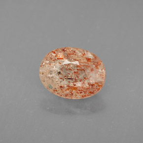 1.02캐럿 천연 오렌지 선스톤, 투명한, 7.5×5.9 mm, 투명/반투명