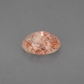 1.34캐럿 천연 오렌지 선스톤, 투명한, 8.3×6.8 mm, 투명/반투명