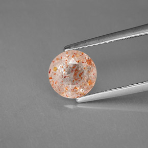 1.41캐럿 천연 주황색 썬스톤, 투명한, 투명/반투명