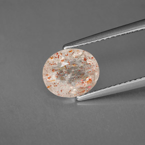 1.68캐럿 천연 오렌지 선스톤, 투명한, 9×7.6 mm, 투명/반투명