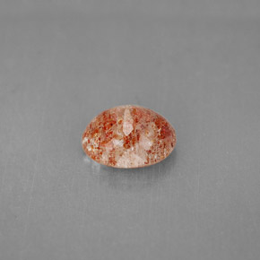 1.53캐럿 천연 오렌지 선스톤, 투명한, 8.3×7.2 mm, 투명/반투명