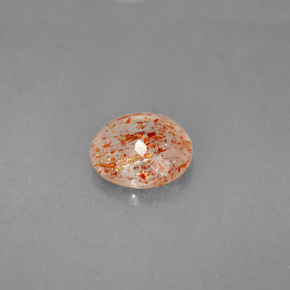 1.53캐럿 천연 오렌지 선스톤, 투명한, 8.32 mm, 투명/반투명