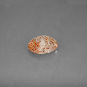 1.10캐럿 천연 오렌지 선스톤, 투명한, 7.8×6.7 mm, 투명/반투명