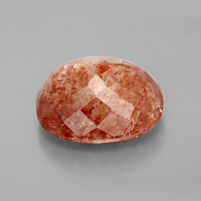 8.03캐럿 천연 오렌지 선스톤, 투명한, 14.1×12.2 mm, 투명/반투명