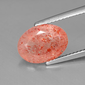 2.88캐럿 천연 오렌지 선스톤, 투명한, 11.4×8.3 mm, 투명/반투명