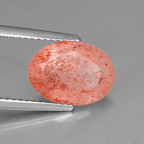 2.88캐럿 천연 오렌지 선스톤, 투명한, 11.4×8.3 mm, 투명/반투명