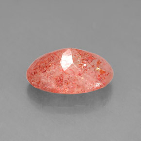 2.88캐럿 천연 오렌지 선스톤, 투명한, 11.4×8.3 mm, 투명/반투명