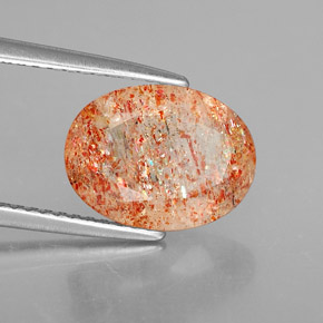 2.76캐럿 천연 오렌지 선스톤, 투명한, 11.5×8.8 mm, 투명/반투명